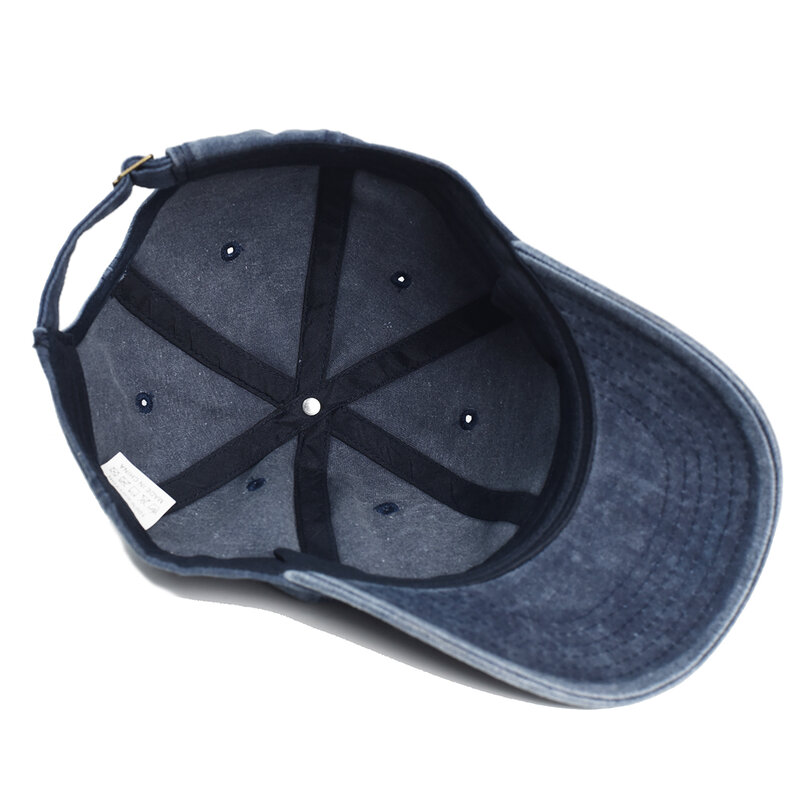 หมวกเบสบอลผ้าฝ้ายฟอกสีสำหรับฤดูใบไม้ร่วงและฤดูใบไม้ผลิหมวกฮิปฮอปแบบปรับได้ใช้ได้ทั้งชายและหญิง