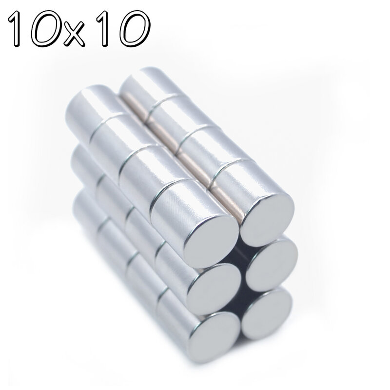 1/10/20/50/500Pcs 10X10 Neodymium แม่เหล็ก10มม.X 10มม.N35 NdFeB รอบ Super Strong Strong แม่เหล็กถาวร Imanes แผ่น10x10