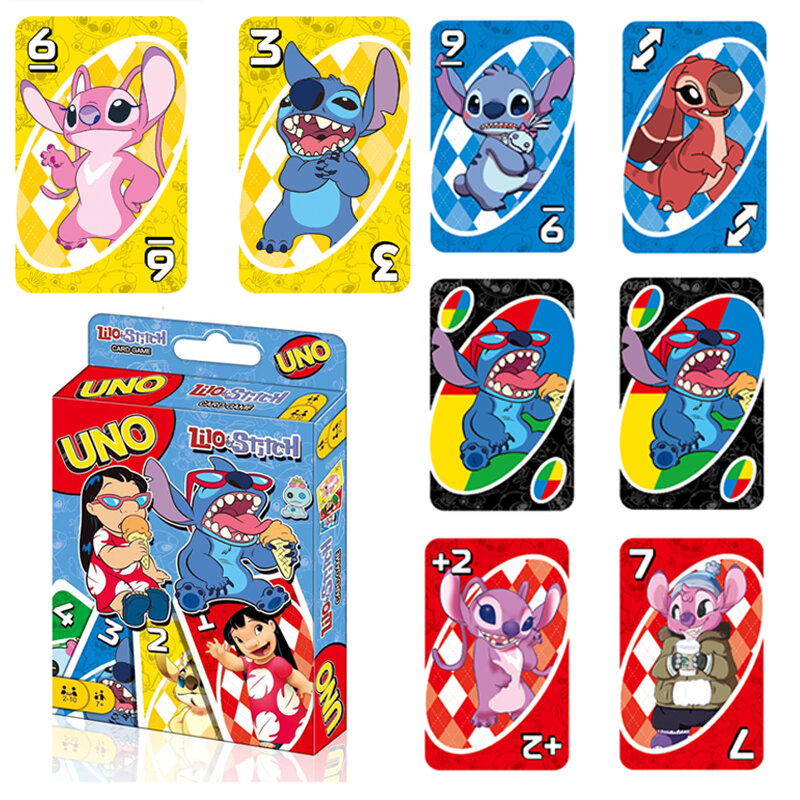Mattel Games UNO LILO & STITCH juego de cartas para Noche Familiar con gráficos temáticos de programa de Tv y una regla especial para 2-10 jugadores