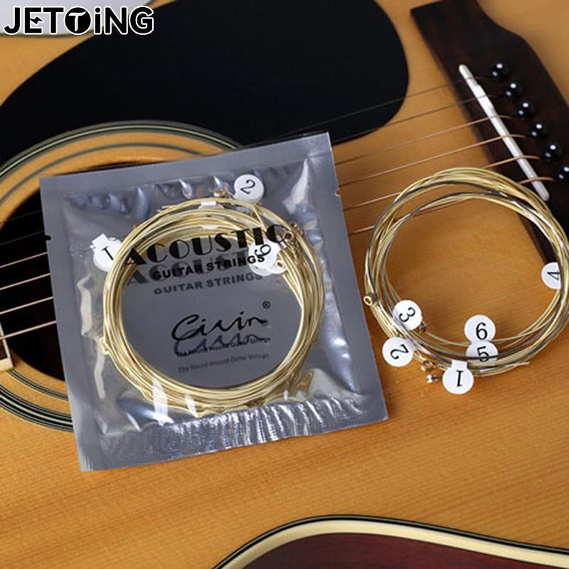6ชิ้น/เซ็ต Universal Acoustic Guitar String ทองเหลืองหกเหลี่ยมเหล็ก Core Strings สำหรับเครื่องดนตรีกีตาร์ Strings กีต้าร์