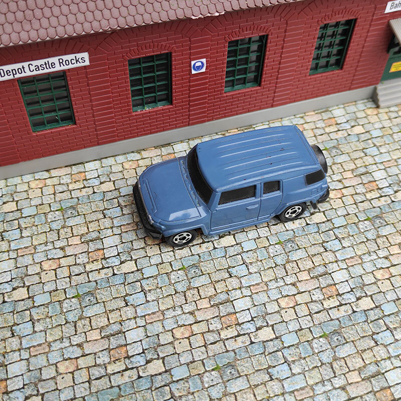2 sztuki sztuczne na ścianę naklejki model płytki podłogowe nawierzchni 1:64 skala do piaskowania naklejka do zrobienia w domu samoprzylepny materiał model budynku