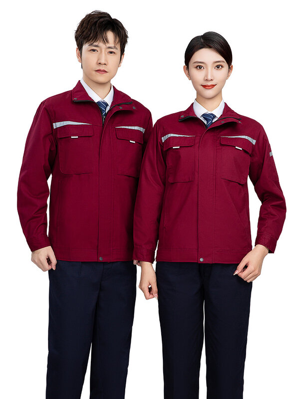 Wiosenne jesienne wysokiej klasy ochrona pracy odzież robocza męskie odporne na zużycie mundury warsztatowe z długim rękawem odblaskowe topy