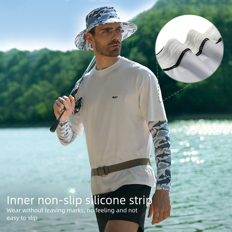 Sunscreen Sleeves for Men YECCTY S112 Summer Outdoor Fishing Ice Silk Lightweight Breathable Anti Slip UV Resistant Sleeves