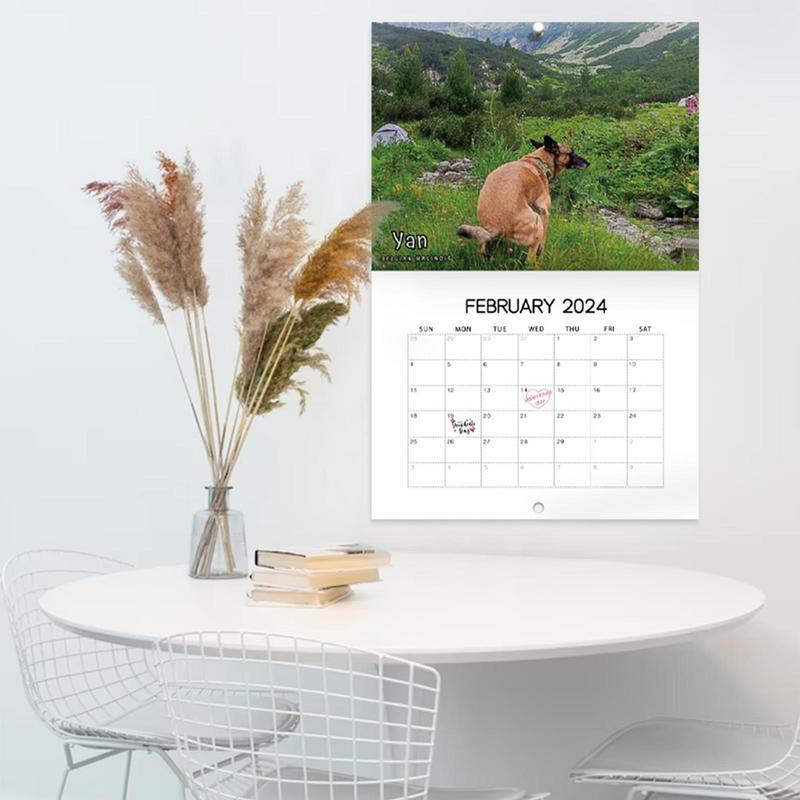 Calendario con cuenta regresiva para perros, para refrigerador, escritorio, sala de estudio y sala de estar, divertido, novedad de 2024, 2024