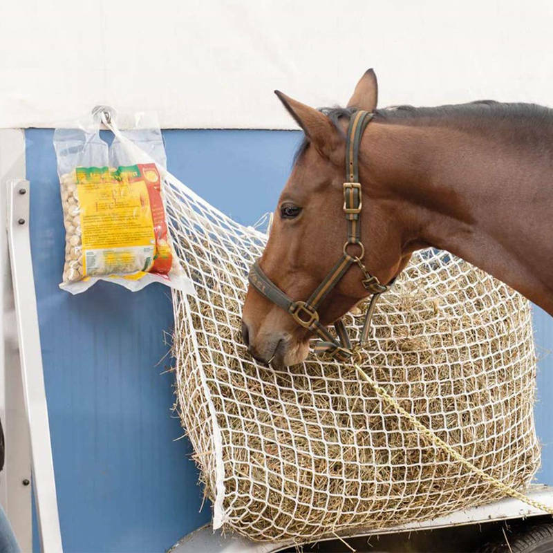 2023 Pferd Heu Netz Slow Feed Bag für Pferde futter ganztägig Fütterung Netvieh Aufbewahrung beutel Futter Reise verstellbares Netz