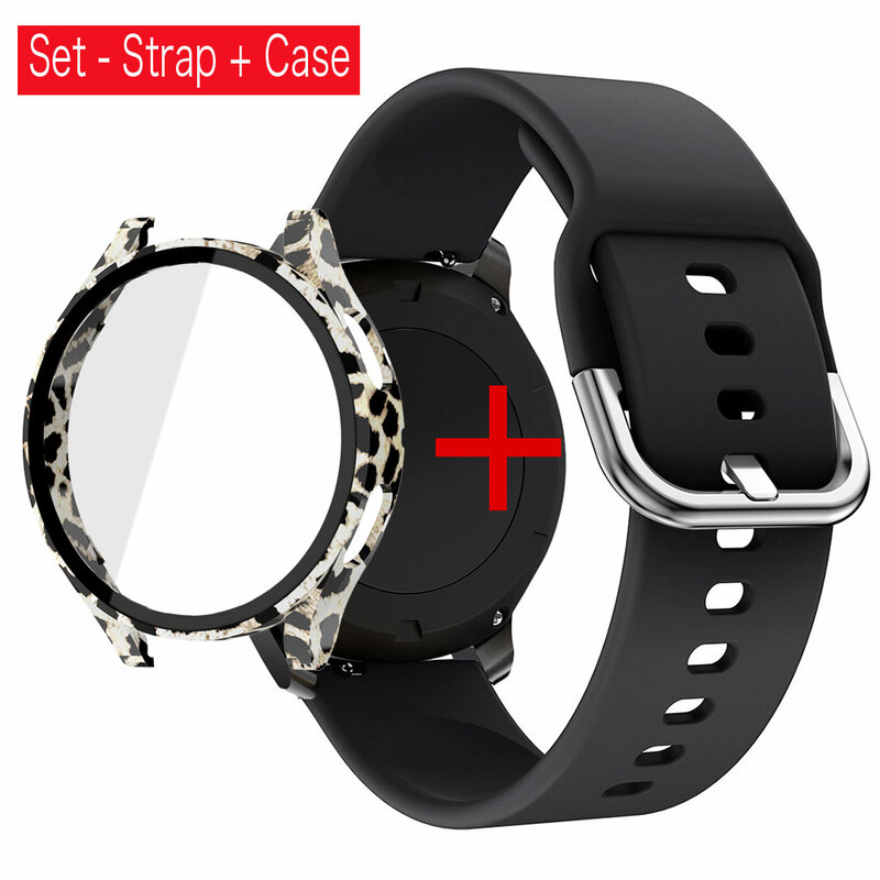 Verre, étui et bracelet en silicone pour Samsung Galaxy Watch 5 4, protecteur de bracelet de montre, accessoires de bracelet, 20mm, 44mm, 40mm