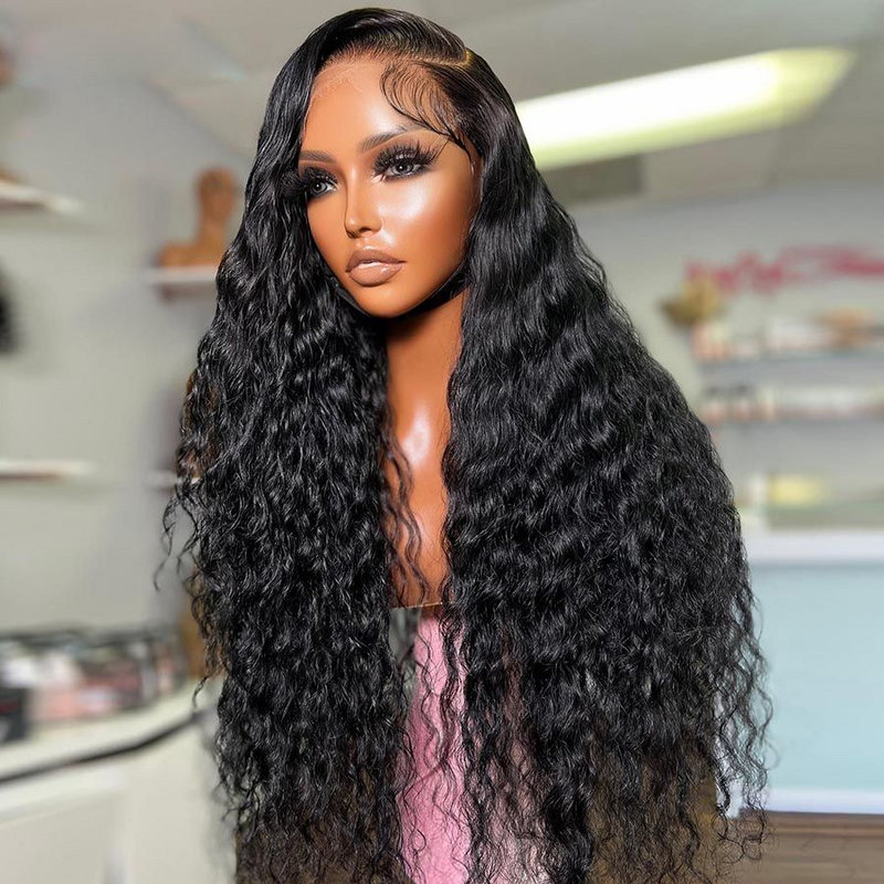 Glueless Long Soft Naural Black 180Density 26“ Kinky Curly Lace Front Wig For Women BabyHair Preplucked Heat Resistant Daily