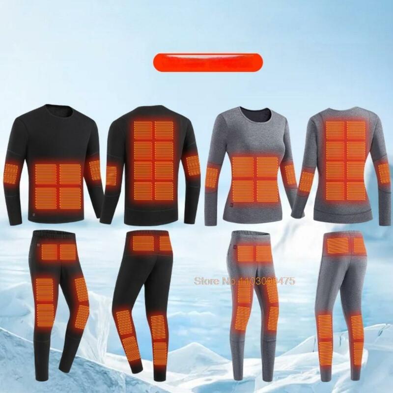 Pakaian dalam pemanas 28 area jaket pemanas wanita pria, pakaian dalam termal atasan celana ski mendaki musim dingin aksesoris olahraga dicuci