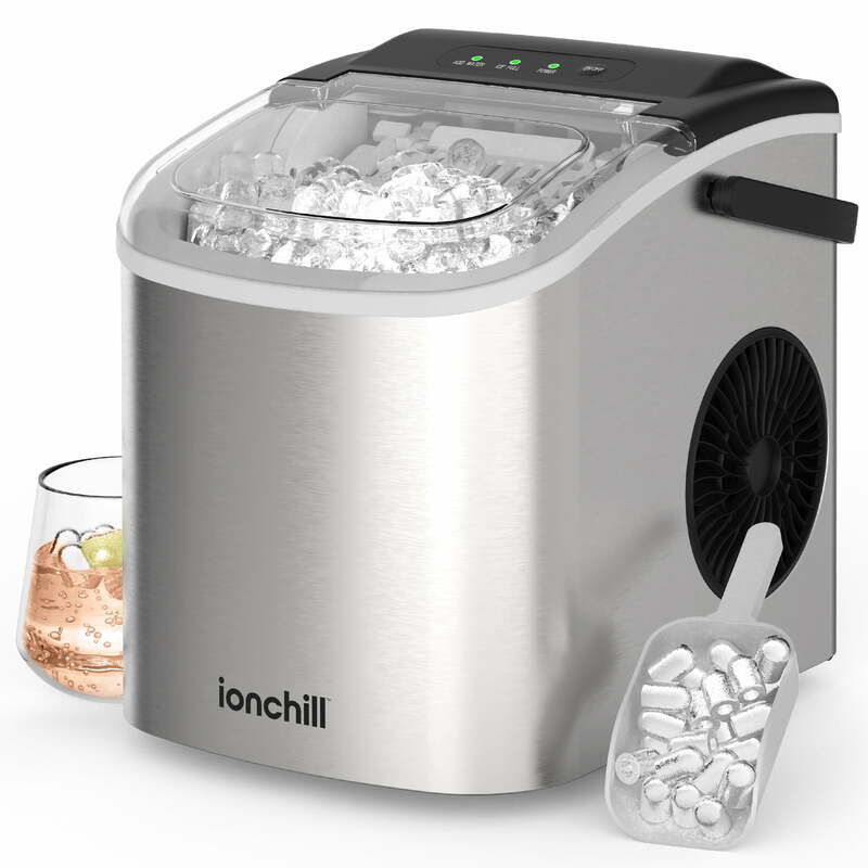 Ioncool-máquina de hielo de cubo rápido, máquina de hielo de bala de encimera portátil, 26lbs/24 horas