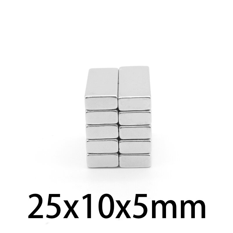 2/5/10/20/30/50Pcs 25X10X5Mm Sterke Blok magneten N35 Permanente Magneten 25X10X5 Rechthoekige Zeldzame Aarde Neodymium Magneet 25*10*5
