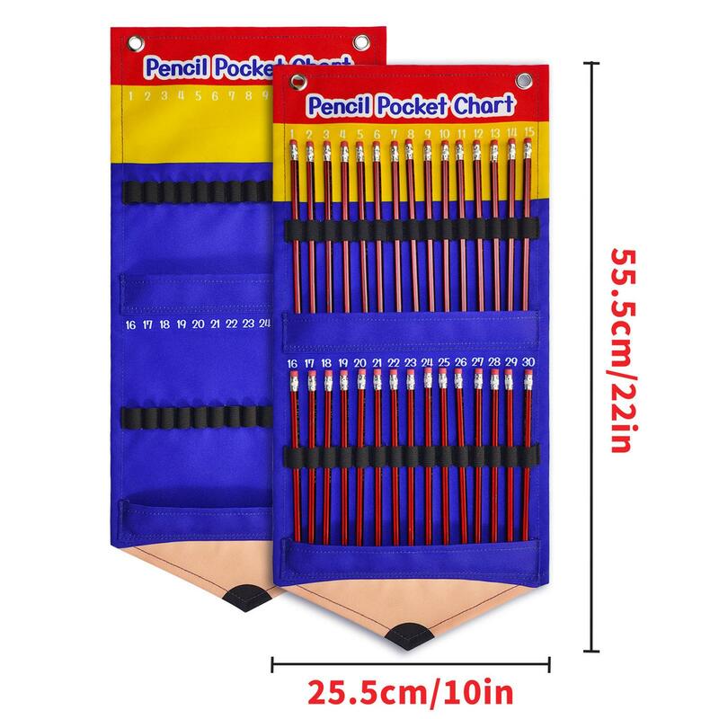 Porte-crayon léger pour enfants et enseignants, poche de stationnement, porte-cartes, 25.5x55.5cm