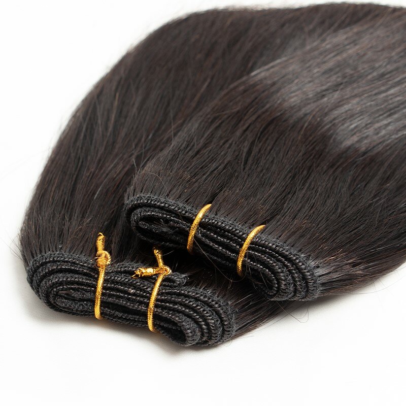 Zestawy prostych ludzkich włosów Splot brazylijski Naturalna czerń Szycie w maszynie Zestawy Remy Ludzkie włosy 12-24 cali 50 g/pakiet splot włosów