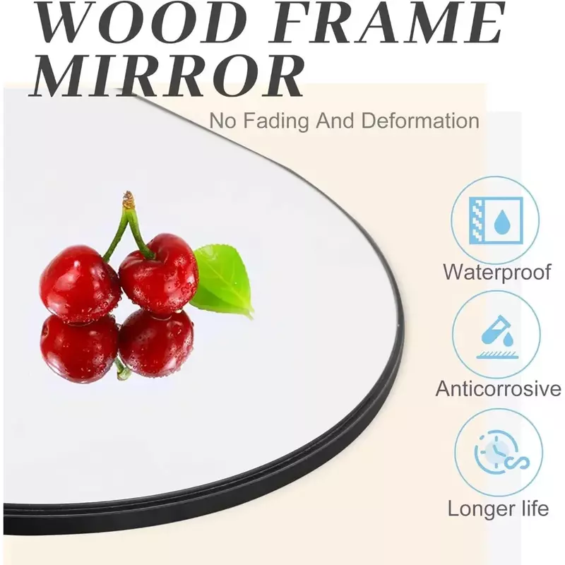 Изогнутое полноразмерное зеркало, большое изогнутое зеркало от пола до потолка, Вертикальное настенное зеркало, вертикальная подвесная деревянная рама