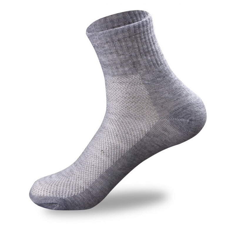 Men's Socks Solid Color Mesh Spring And Summer Mid-Calf Short Socks