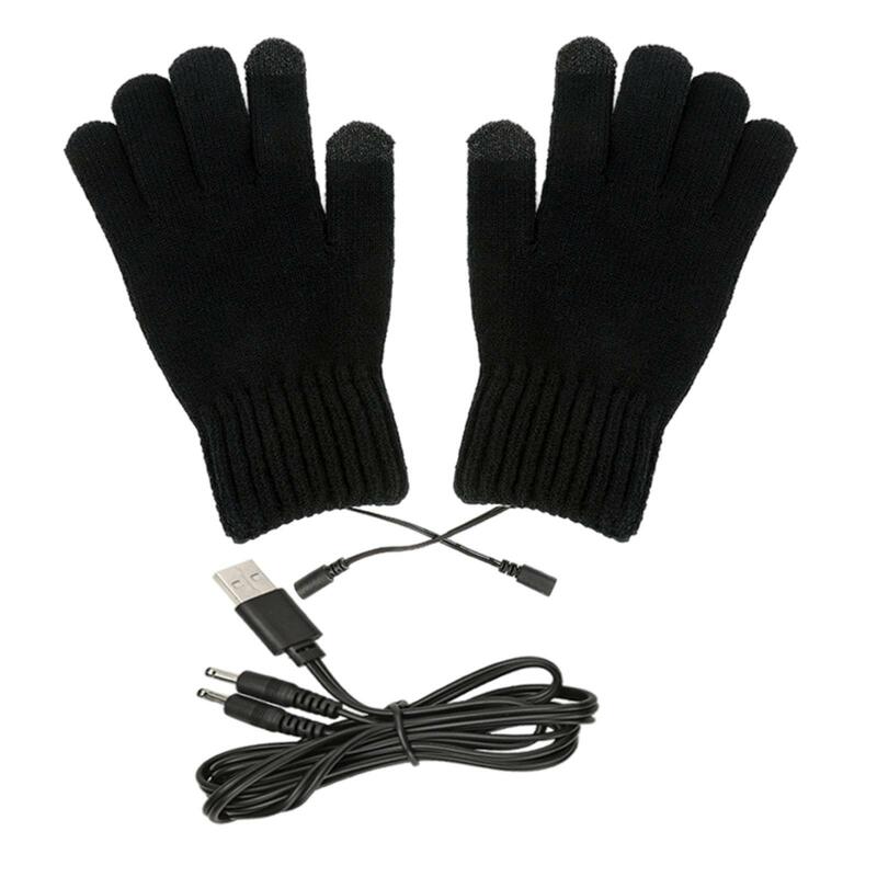 USB Heated Gloves for Men And Women, Knitting Heating Hands Warmer Winter Gift