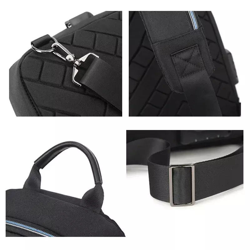 Männer PVC Multifunktions USB Schulter Anti-Diebstahl Sport Cross Body Sling Gym Brusttaschen Reise Messenger Pack Casual Pack für Männer