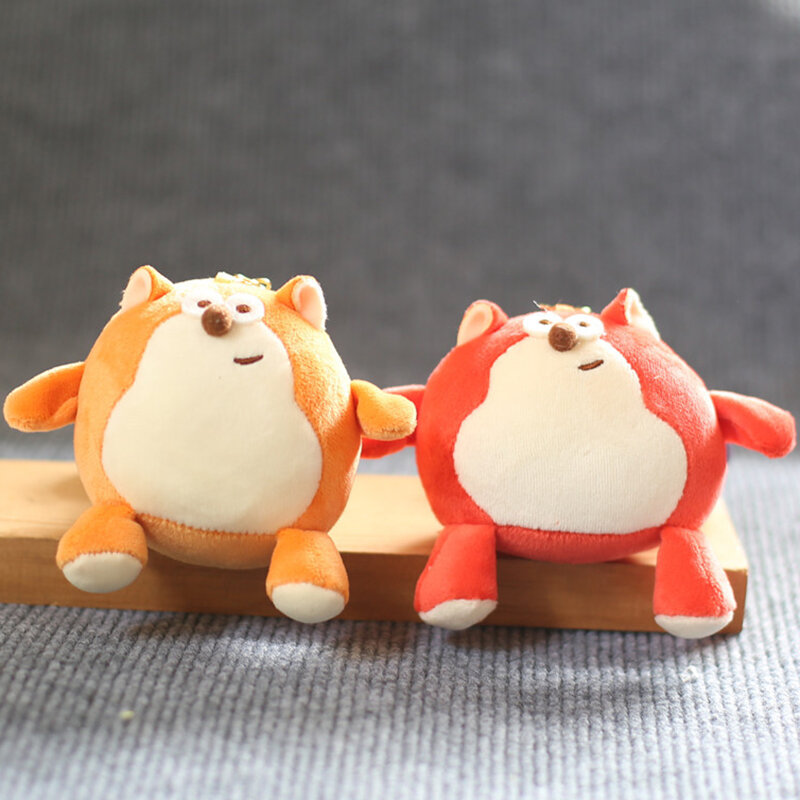 Cute Fox Plush Chaveiro para crianças, animal de desenho animado kawaii, brinquedo de pelúcia recheado, pingente para casal, quente, 13cm