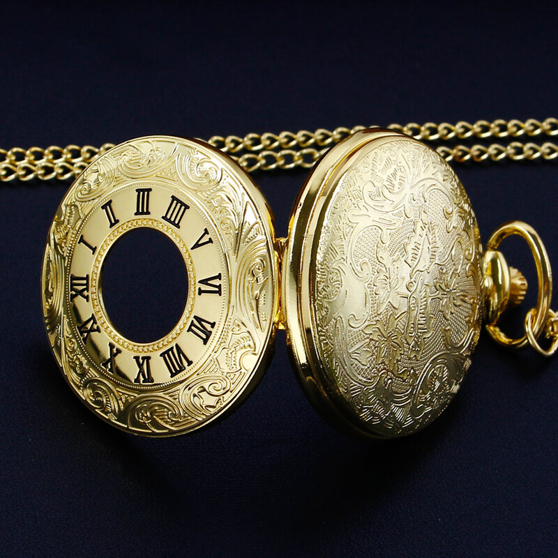 นาฬิกาควอทซ์สีทองสไตล์วินเทจสุดหรูสำหรับผู้หญิงและผู้ชายเครื่องประดับจี้เครื่องประดับ