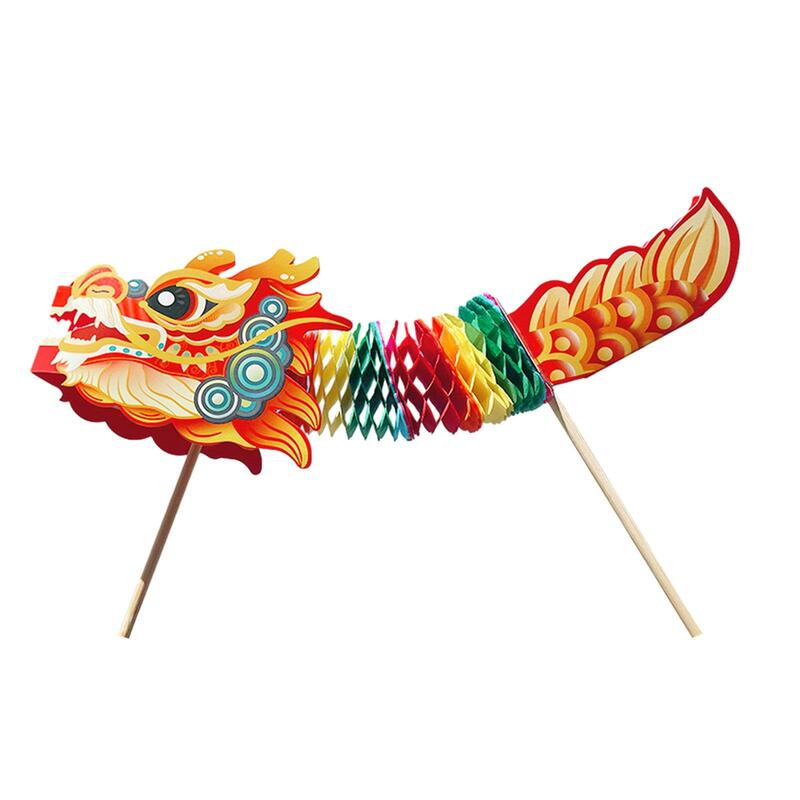Décorations de danse du dragon chinois faites à la main, matériel de bricolage, cadeau d'anniversaire, fête amusante pour filles et garçons, fournitures d'art et d'artisanat 3D