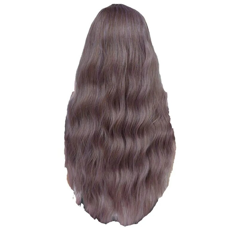 Pelucas sintéticas largas y rizadas con flequillo para mujer, peluca de disfraz de Cosplay, postizo diario, mezcla púrpura, tendencia