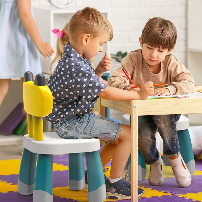 كرسي بلاستيكي متين للحرف اليدوية الداخلية ولعب الألعاب ، مقعد للأطفال ، 9.5 W x 9.5 D x 18.5 H