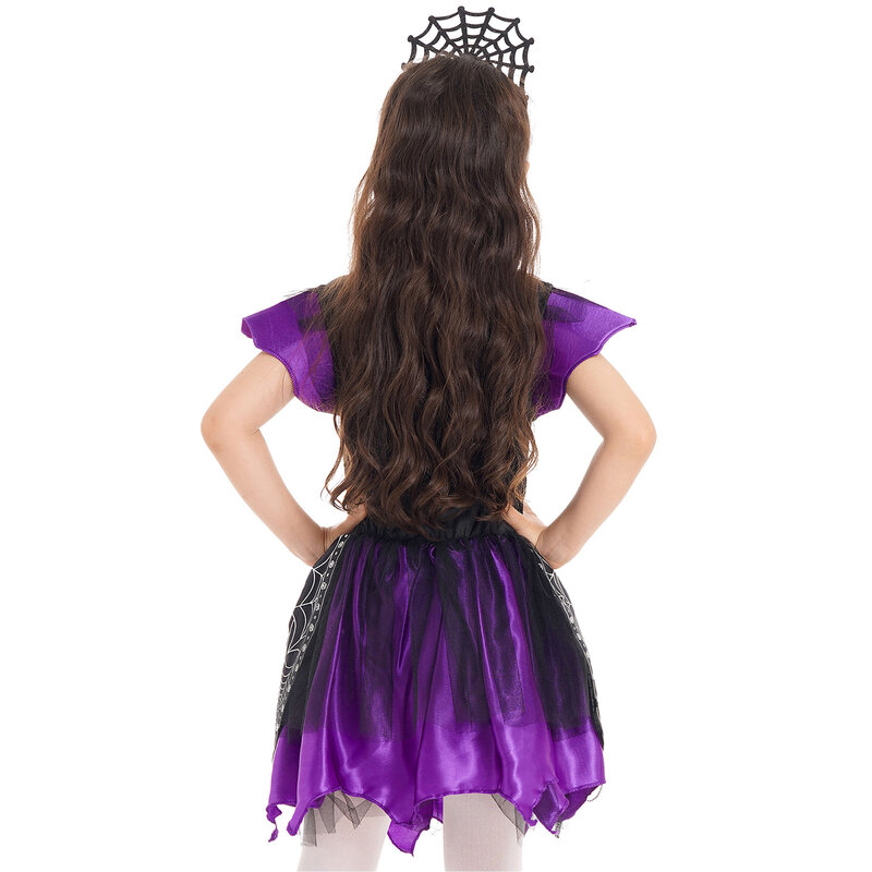 Kinder Spinne Königin Cosplay Kleider mit Headwear Kinder Mädchen Halloween Thema Party Maskerade Roleplay Leistung Kostüm