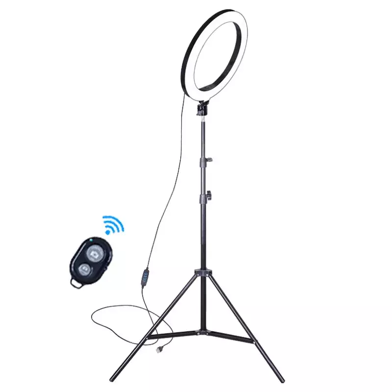 VzonKit-Lampe circulaire avec trépied mobile, Remplir 26, 45 cm, Anneau lumineux LED avec télécommande, Selfie Light, 12"