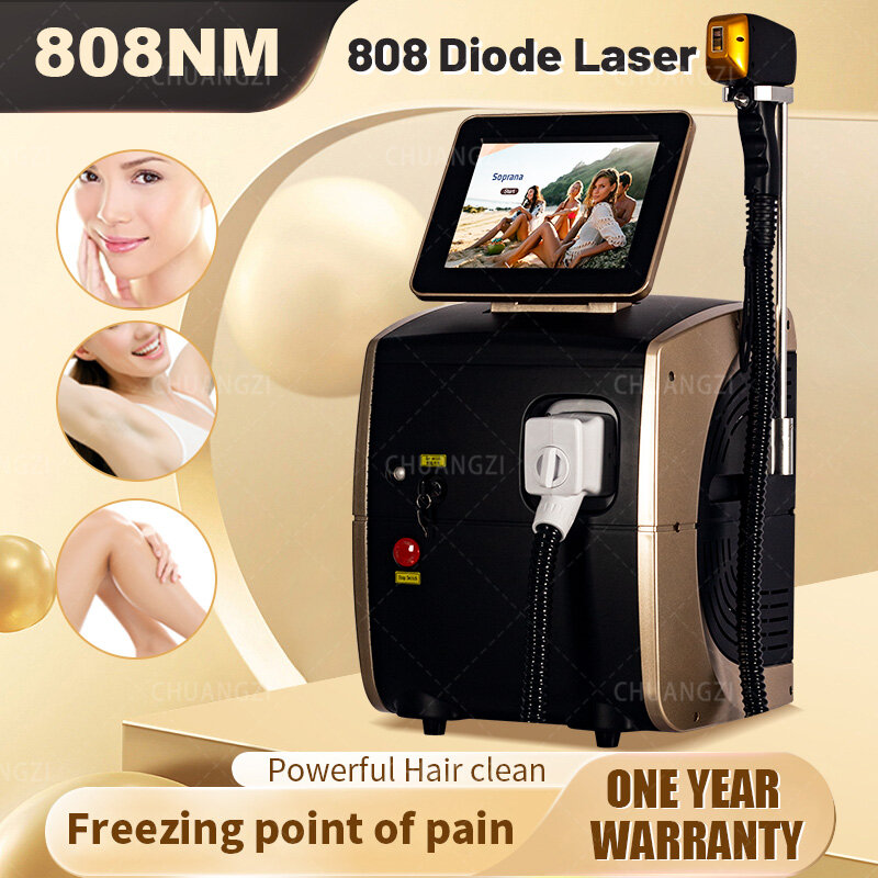 Ice Titanium Depilador profissional a laser Depilação permanente, Diodo de 3 ondas, Máquina de cabelo para salão, 2024