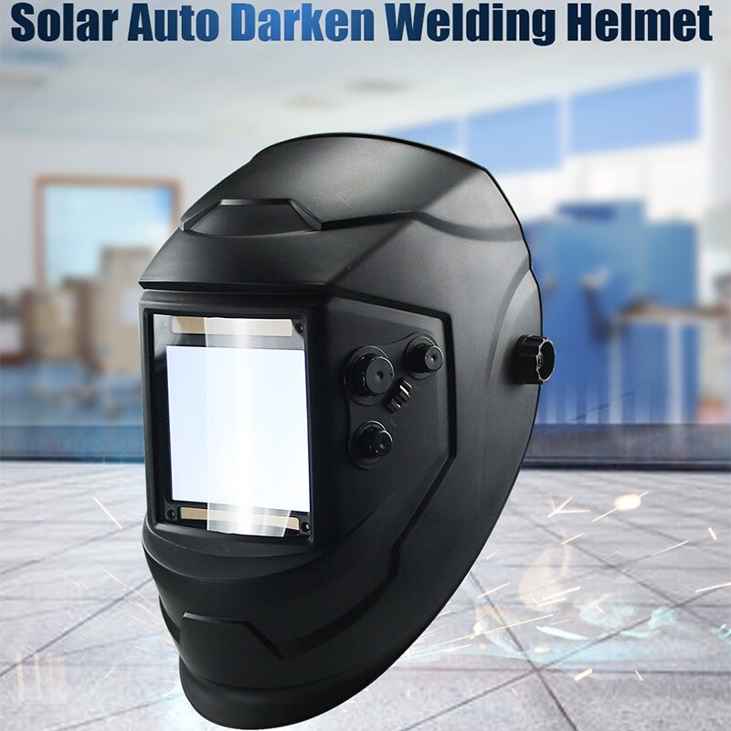 Para fora do controle grande vista eara 4 arco sensor DIN5-DIN13 solar escurecimento automático tig mig mma verdadeira cor máscara de solda/capacete/soldador boné