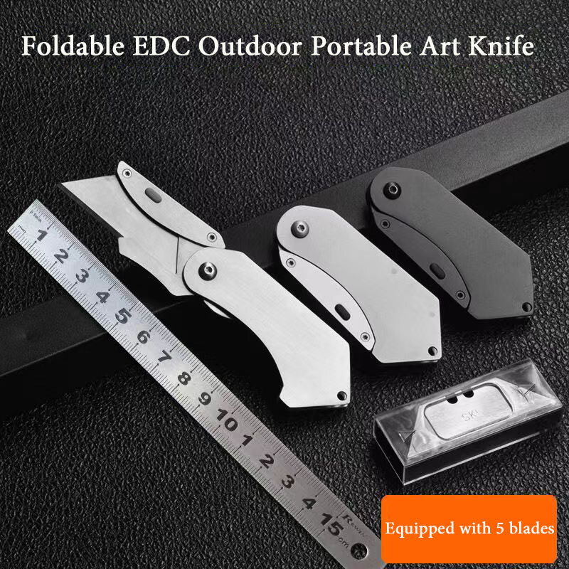 Aço inoxidável Folding Pocket Art Knife Facas de corte portáteis, SK5 Blade, Wallpaper Alicate, EDC, Home Tools, Outdoor