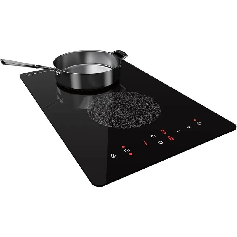 Doumigo-Table de cuisson à induction avec minuterie, cuisinière électrique verticale, 2 brûleurs, 120V, 12 po