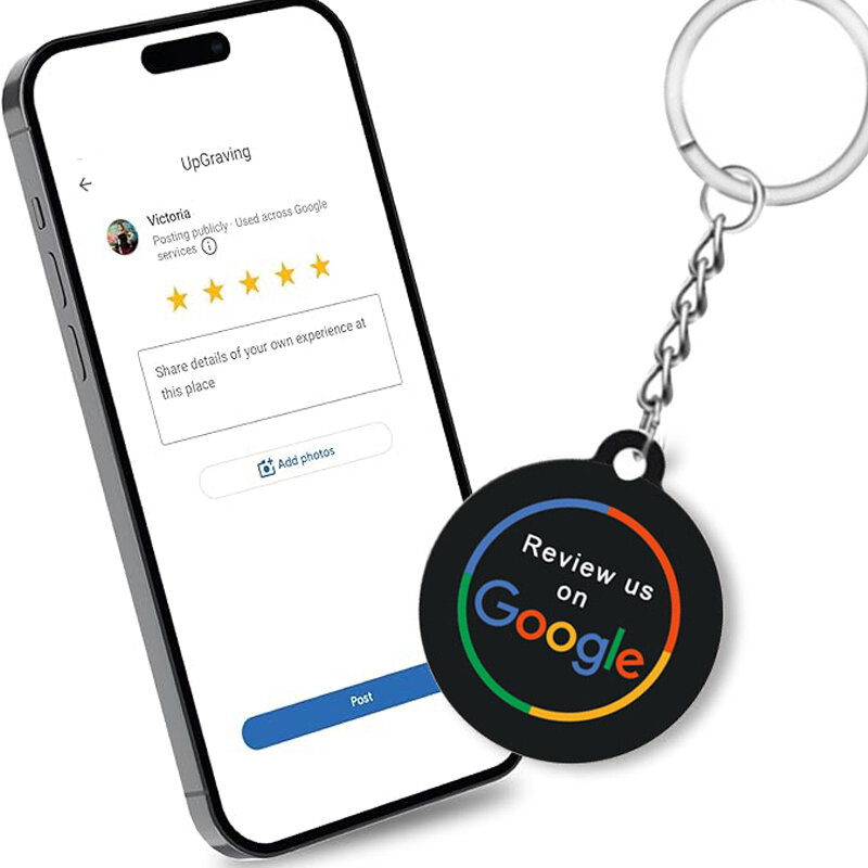 LLavero de epoxi NFC, etiqueta NFC para aumentar las reseñas de Google