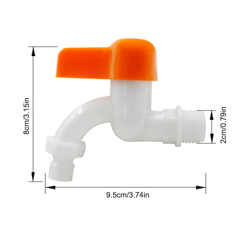 PVC Water Faucet 20MM Household Faucet Washing Machine Kitchen Balcony Public Places Outdoor Garden Drainage Tap Adapter