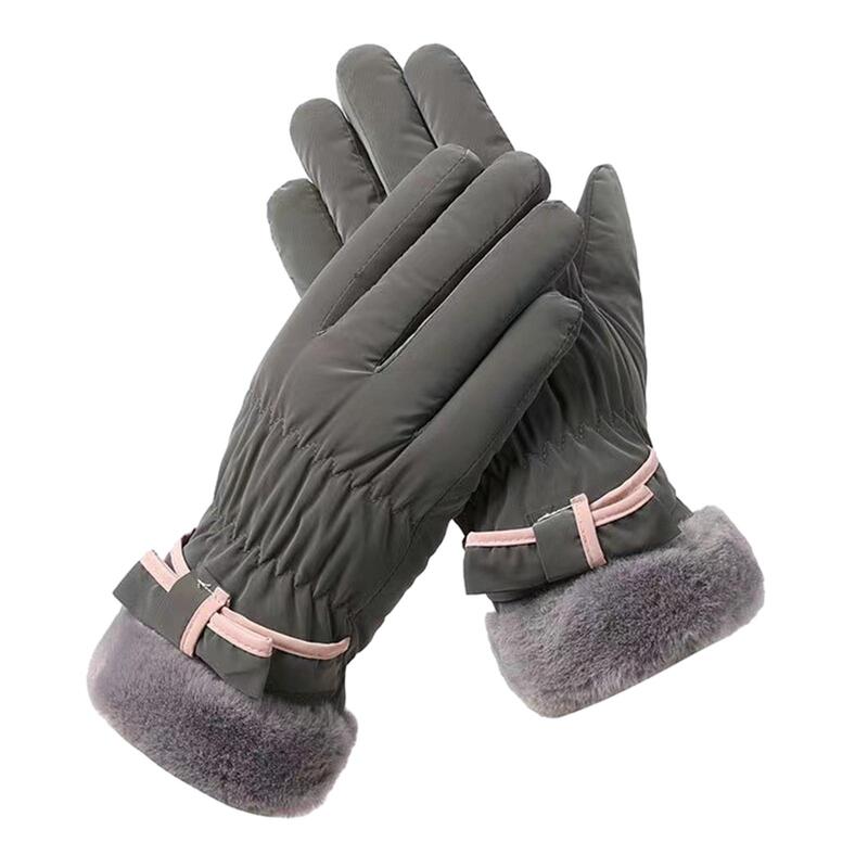 Guanti invernali da donna guanti per il freddo alla moda resistenti all'acqua foderati in peluche per lo sci, il lavoro in moto, gli sport all'aria aperta, l'escursionismo