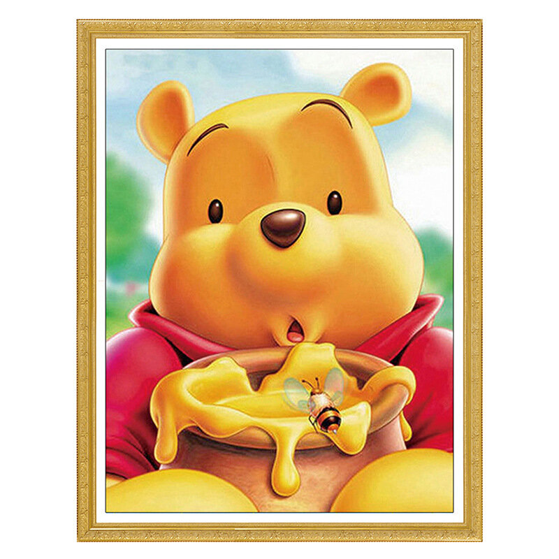 Pintura de diamantes 5D de varios tamaños, dibujo de Winnie the Pooh, taladro completo, bordado, adorno de habitación, paquete de Material de artesanía