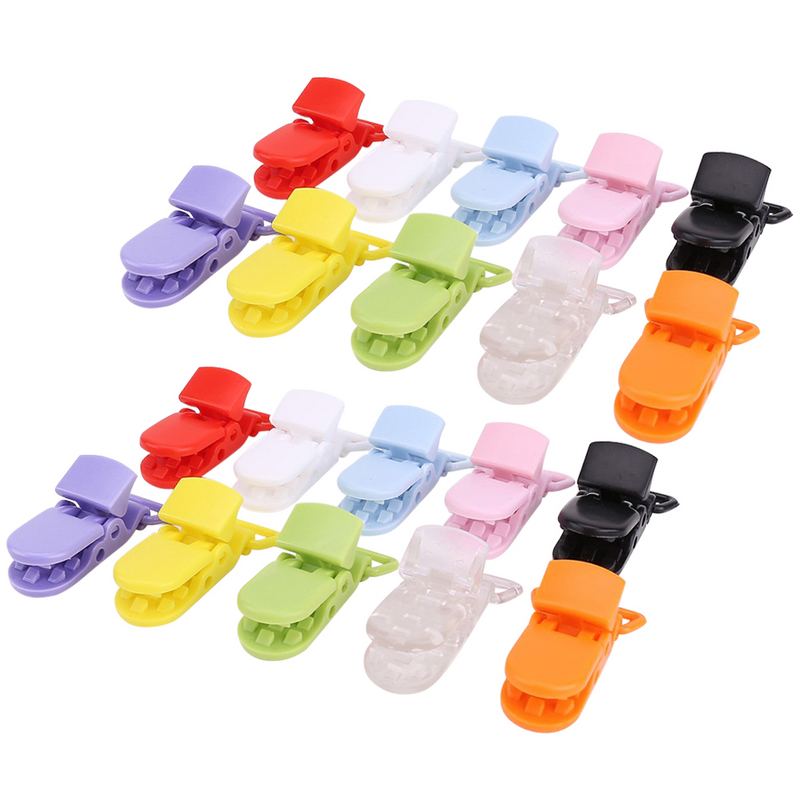 50PCS Anti-lost Pacifier Holder Suspender Clip Safety Crocodile Clip Multi- Function Supplies Anti- Lost Pacifier Holder