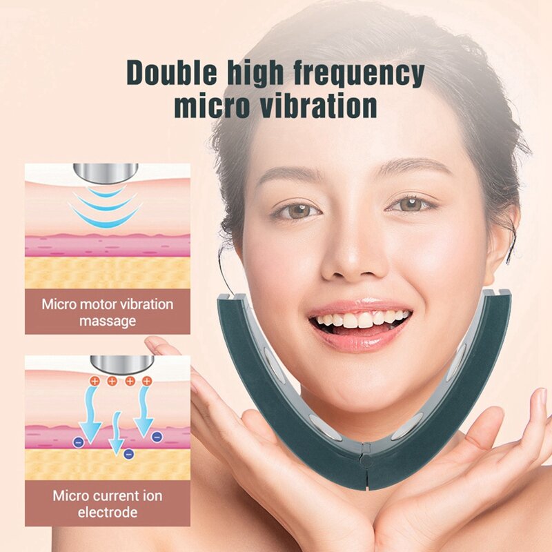 EMS V-Face Face Lift Device 6Mode Heated Skin Rejuvenation Double Chin Vibration Wireless Remote Massager