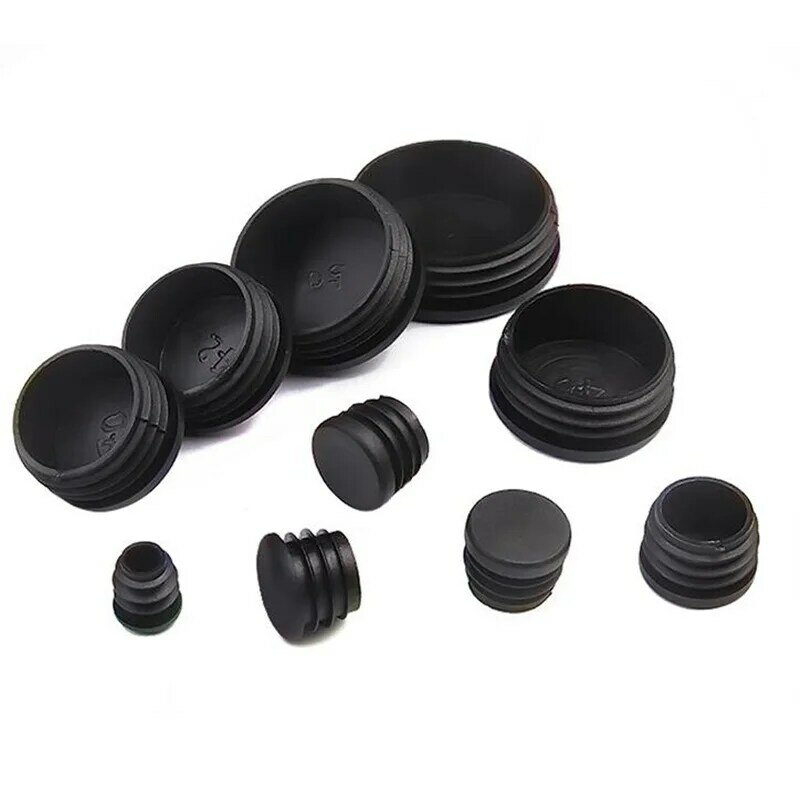2-20pcs Round Steel Pipe Plastic Hole Plug Insert End Cap Furniture Chair Leg Cover Metal Tubing Alloy Ladder Glide Protection