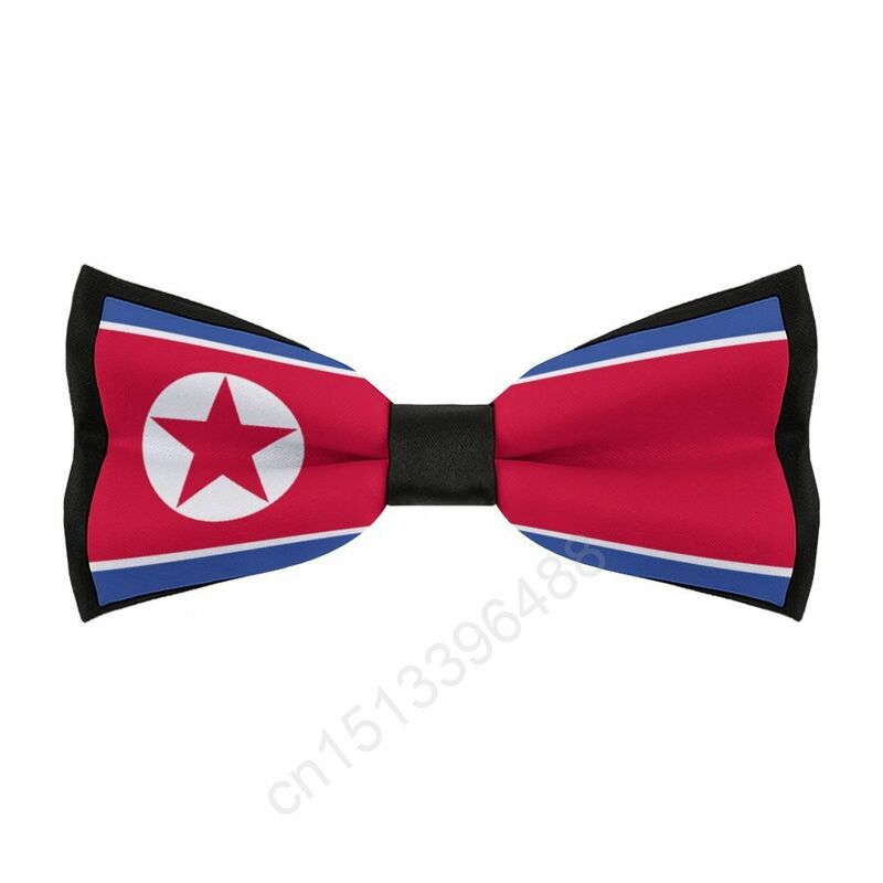 Новинка, мужской галстук-бабочка из полиэстера, северокорейского флага, модные повседневные мужские галстуки-бабочки, галстук-бабочка для свадебной вечеринки