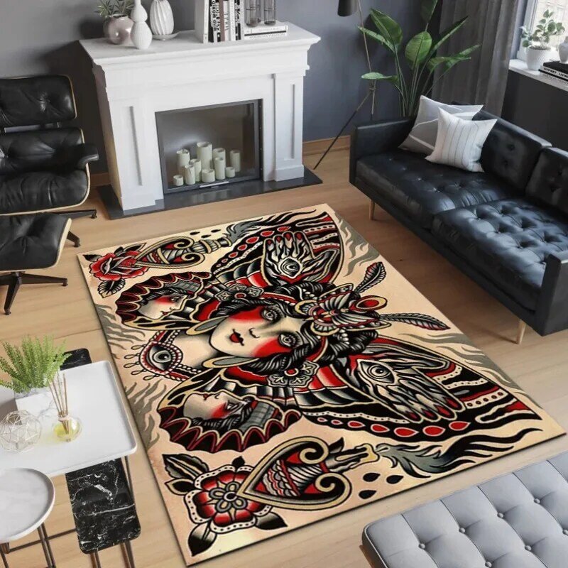 Tappeto da soggiorno creativo retrò europeo decorazione di moda camera da letto tappetino in peluche stampa serpente guardaroba tappeto lanuginoso carburatore