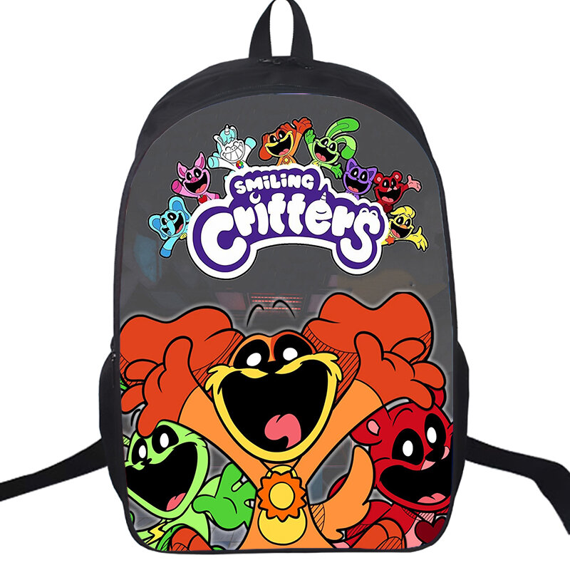 Bolsas escolares de princesas sorridentes de camada dupla para adolescentes, mochilas de grande capacidade, bolsa para laptop de 16 "para meninos e crianças