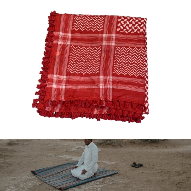 Дышащий шарф Shemagh с жаккардовым узором для взрослых, многоцелевой головной платок, регулируемый религиозный шарф, повязка на