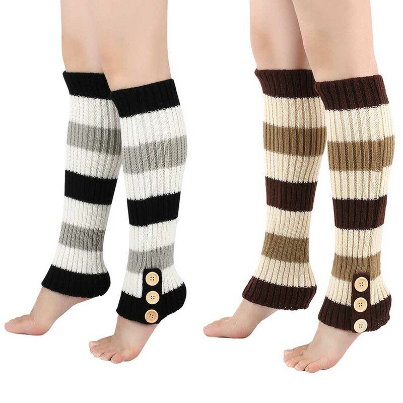 1Pair Vintage Winter Warm Crochet Knitted Wool Cable Warmers Long Leg Socks Womens Ladies Winter Thermal Leggings Boot Cover NEW