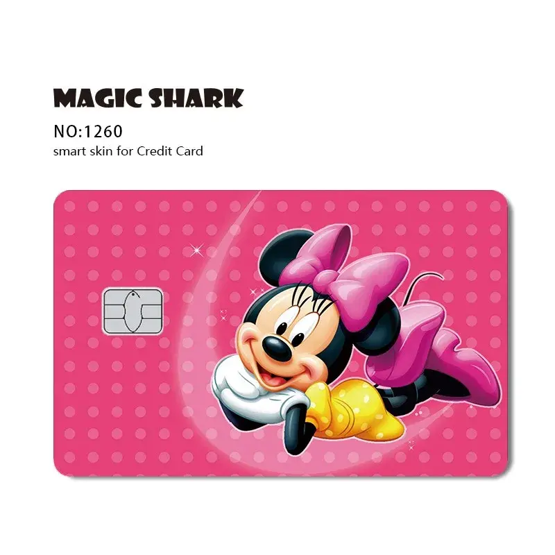 카와이 스폰지밥 스티치 푸우 베어 미니 미키 PVC 필름 스티커 스킨 테이프, 직불 카드 신용 은행 카드 전면