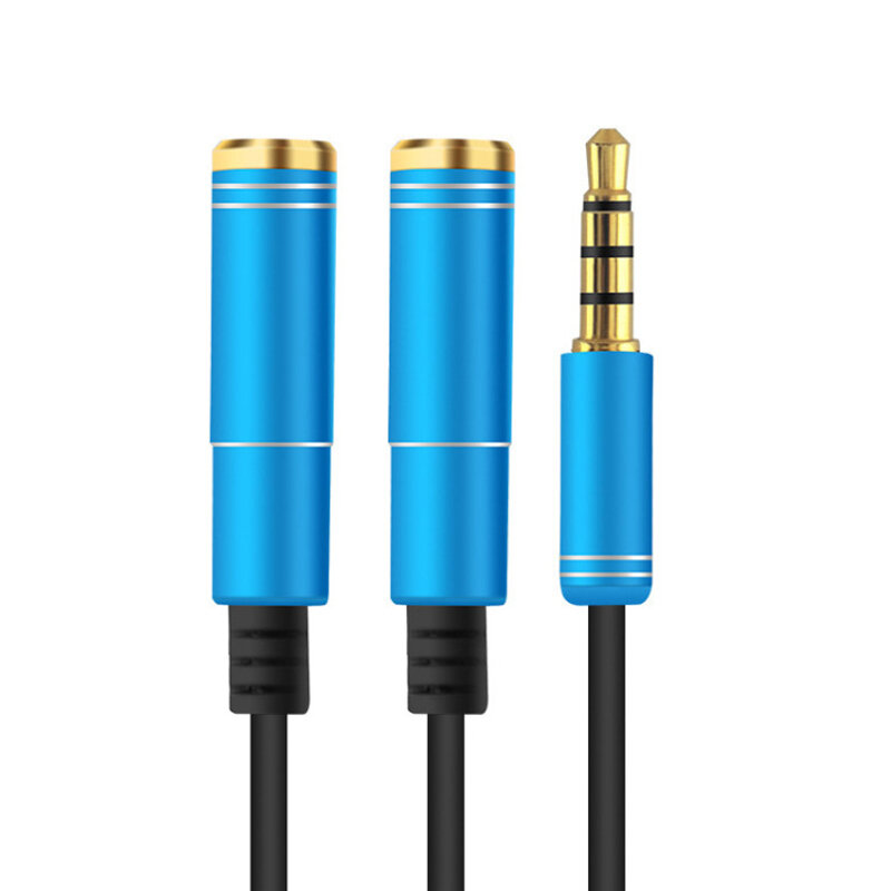 10-100 pces colorido 3.5mm 1 em 2 casais linha de áudio earbud fone de ouvido fone de ouvido divisor para almofada telefone android móvel