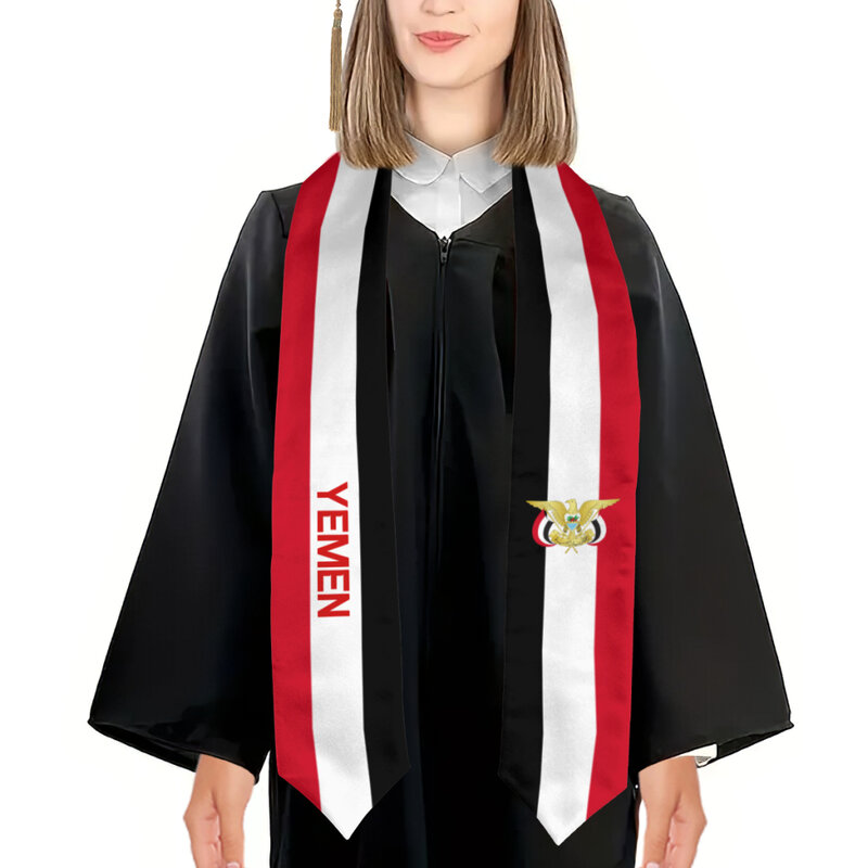 More design Graduation shawl Yemen & United States Flag Stole Sash Honor Study Aboard International Students