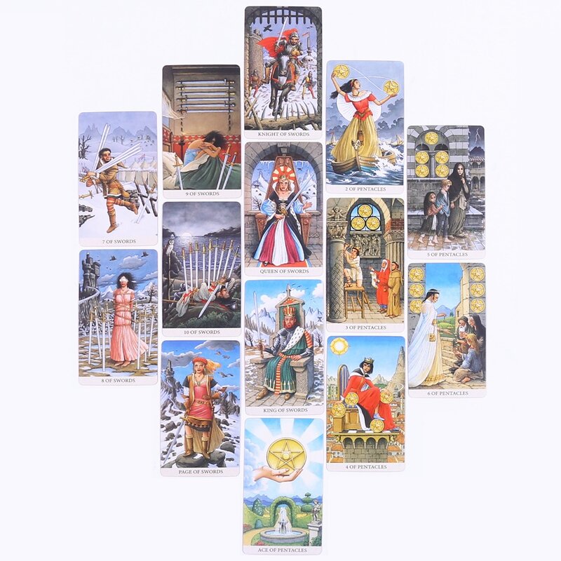 Tarot des cartes les plus longues, 78 pièces avec guide pour débutants, Oraange, bords dorés, 10.3x6cm