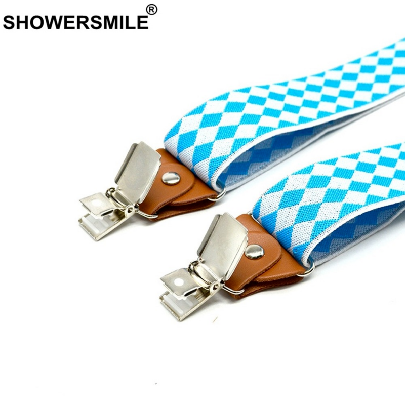 Argyle masculino feminino suspensórios azul branco xadrez britânico cintas para calças de alta qualidade correias masculino feminino cintos 120cm * 3.5cm