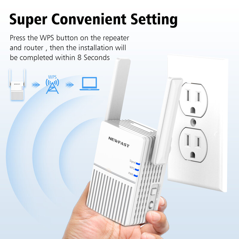 300Mbps WiFi Repeater 2.4GHz Router Extender 802.11/b/g/n High Gain Antenna Wi-fi Signl Range Expand Booster Amplifier NF-RE515