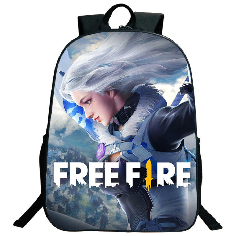 Large Capacity Free Fire Pattern Backpack Video Game School Bags Boys Girls Nylon BookBag Waterproof Travel Daypack Laptop Bag